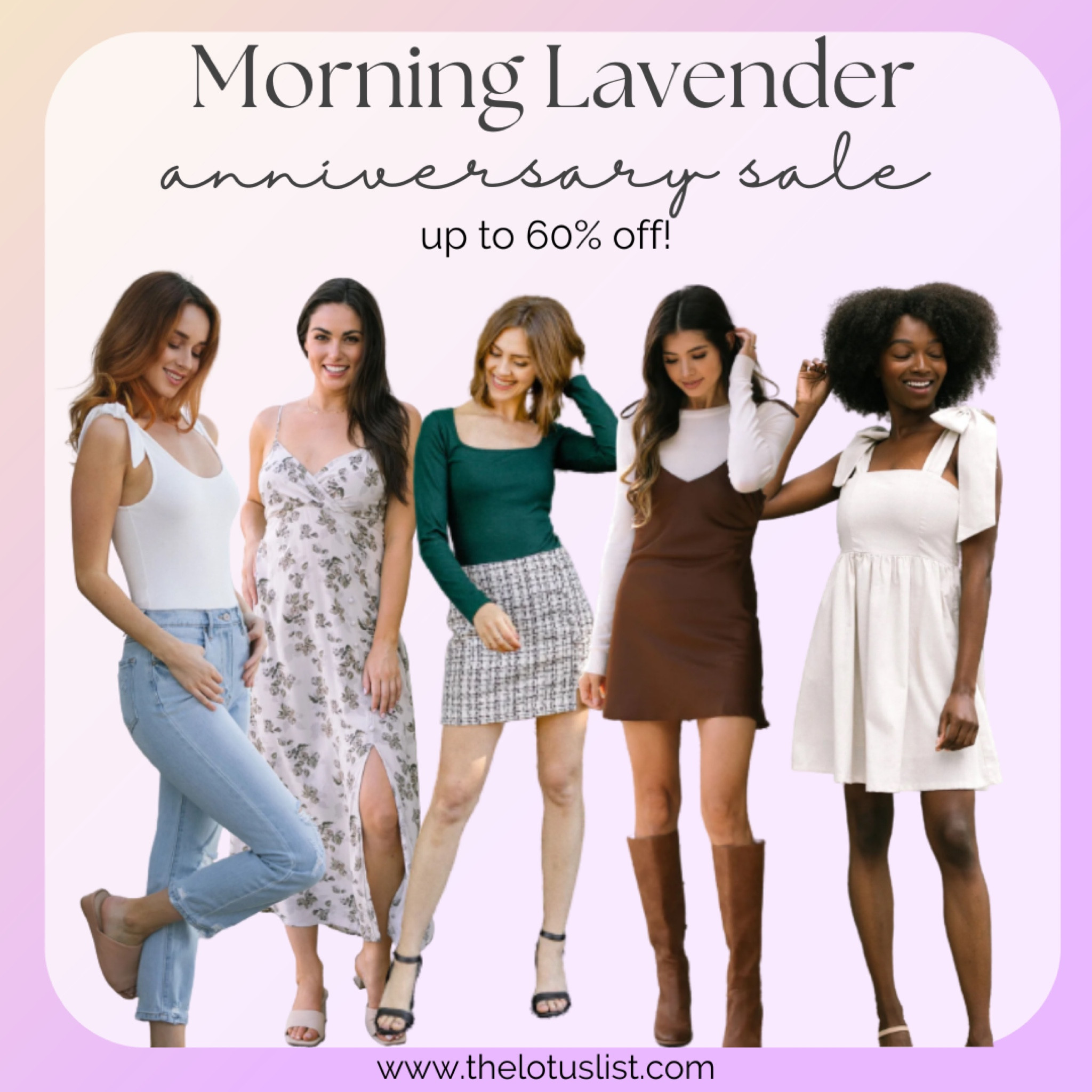 Morning Lavender Anniversary Sale! Up To 60% Off!

LTKGiftGuide / LTKstyletip/ LTKwedding / LTKGiftGuide / LTKunder50 / LTKunder100 / morning lavender / sale / sale alert / anniversary sale / morning lavender sale / spring outfit / outfits / outfit / outfit idea / outfit ideas / spring outfits / summer outfit / summer outfits / spring dress / spring dresses / summer dress / summer dresses / bodysuit / bodysuits / dresses / dress / wedding guest dress / wedding guest dresses / travel outfit / travel outfits / wedding guest outfit / wedding guest outfits 

#LTKFind #LTKSeasonal #LTKsalealert