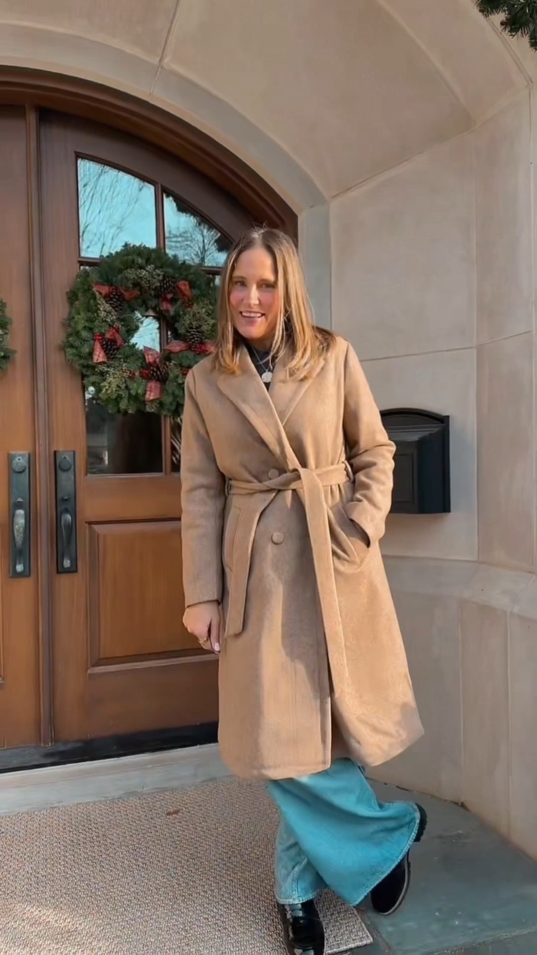 Tegan and I both agree that this coat is amazing. 
⭐️We love that it is true to size! You can wear sweaters under it easily because the sleeves are nice and roomy without being bulky. 
⭐️The belted waist is so flattering!
⭐️ The quality is like a $500 dollar one! 
⭐️The Length is perfect! 
⭐️It had a gorgeous drape to it. 
TTS. Wearing large  

#LTKMidsize #LTKOver40 #LTKFindsUnder100