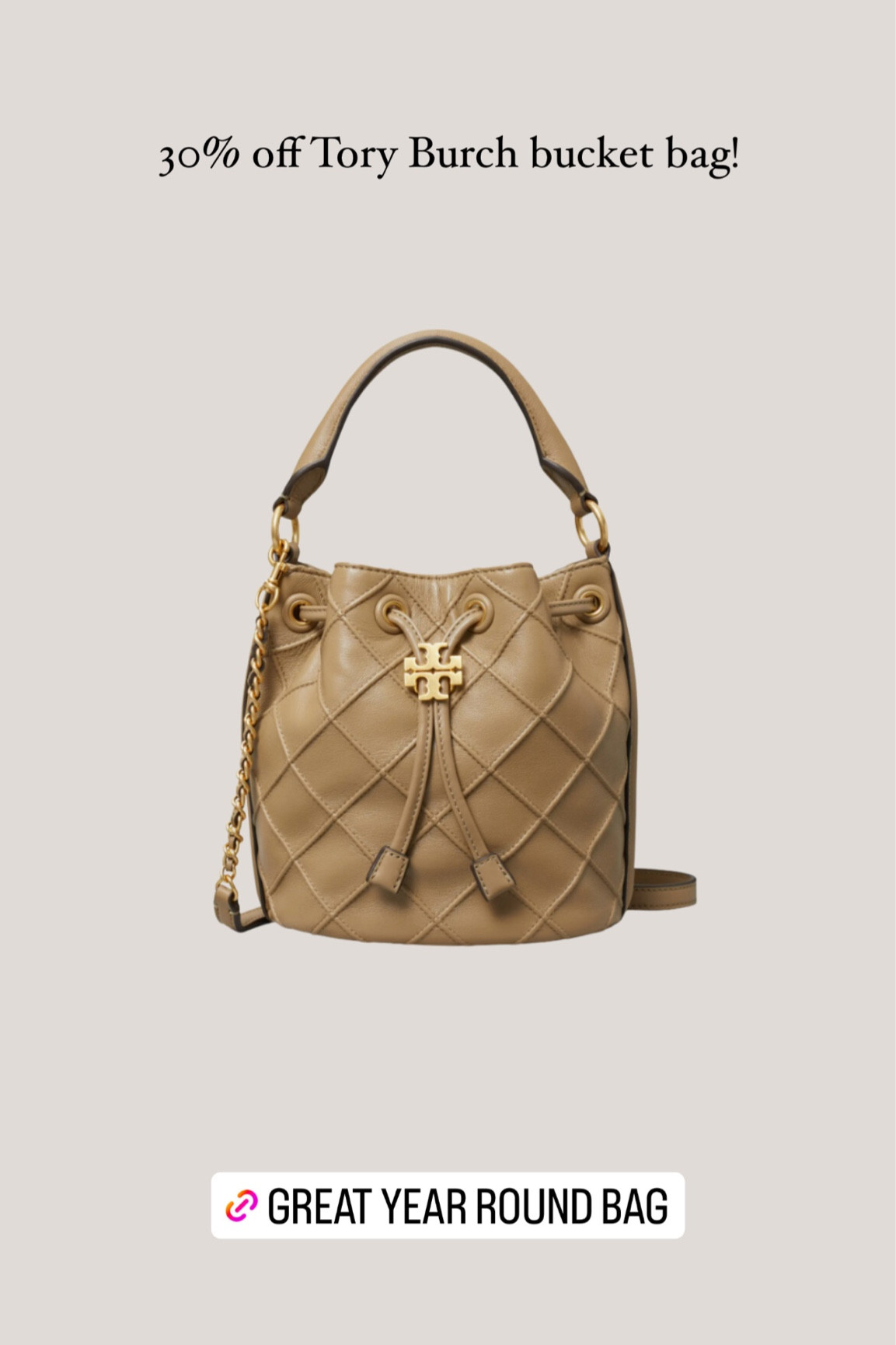Tory Burch bucket bag 30% off 

Dressupbuttercup.com

#dressupbuttercup 

#LTKsalealert #LTKSeasonal