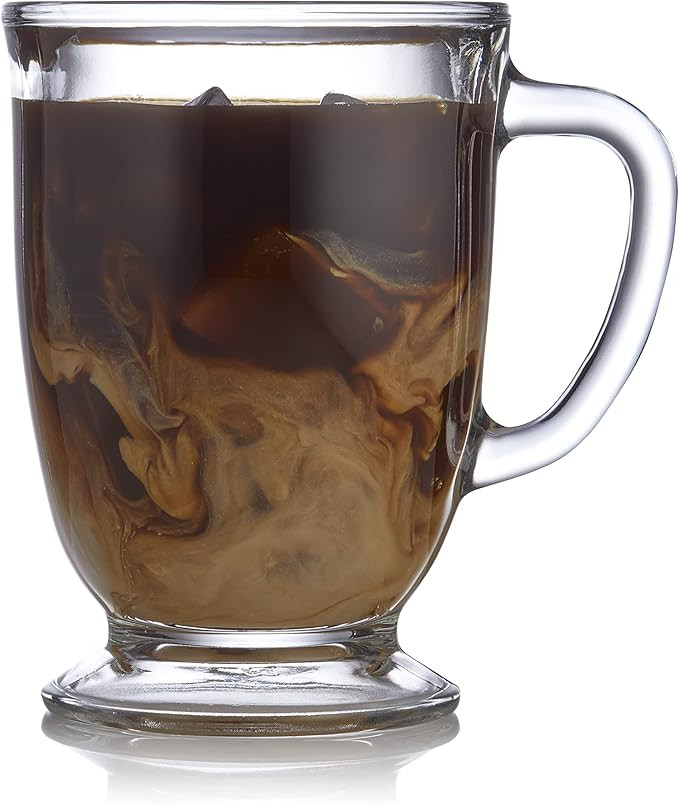 Libbey Kona Glass Coffee Mugs, 16-ounce, Set of 6 | Amazon (US)