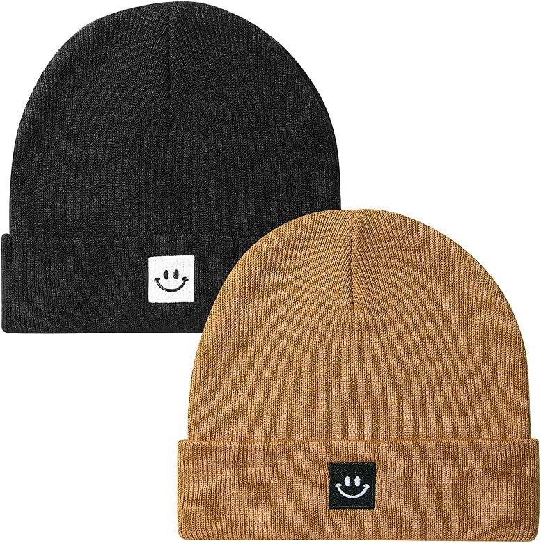 2Pack Baby Beanie Knit Toddler Hat for Girls Boys 0-8 Years | Amazon (US)
