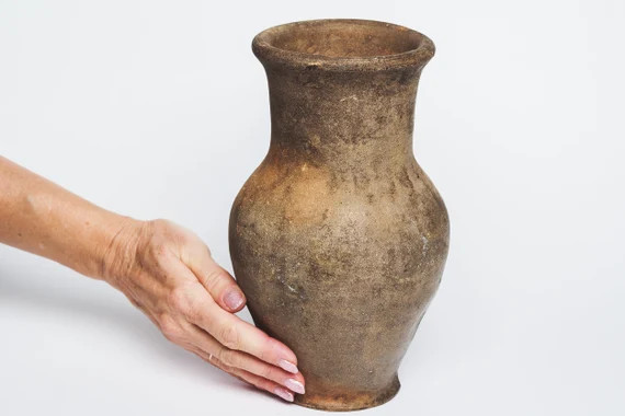 Antique clay pot Wabi sabi ceramics Dusty pottery Black pot Old clay vase ceramics Rustic Decor f... | Etsy (UK)