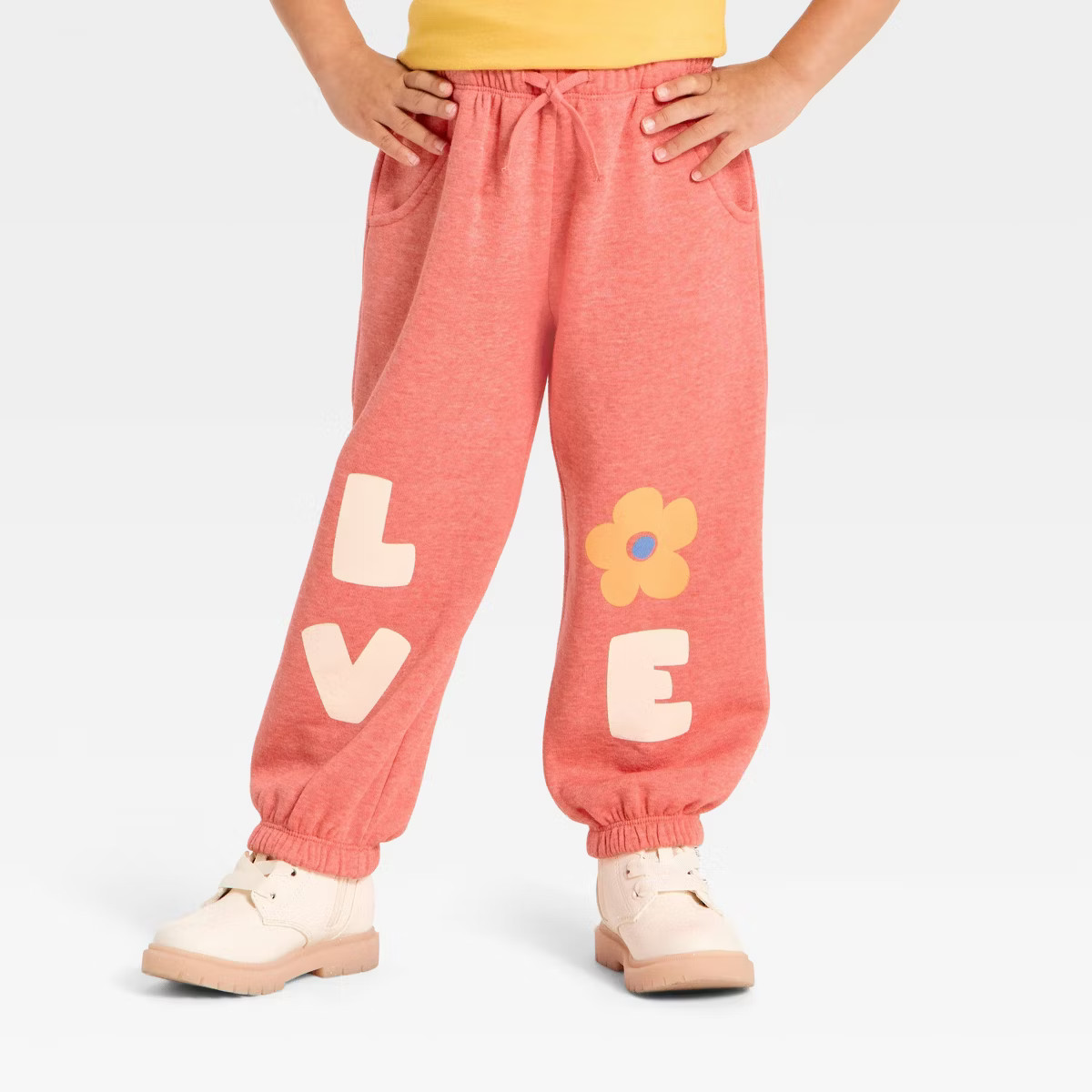 Toddler Girls' Love Jogger Pants - Cat & Jack™ Pink 18M | Target