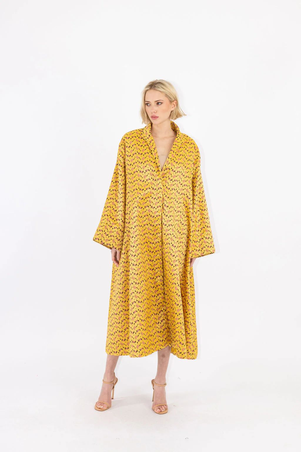 yellow daylily dress coat | La Vie Style House