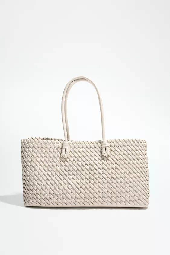 BRAIDED ELONGATED TOTE BAG | Zara UK