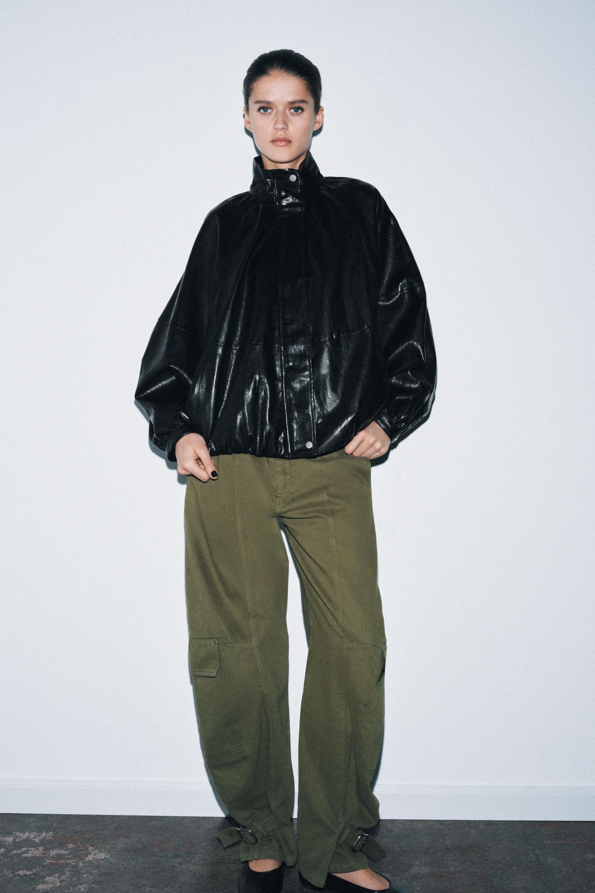 ZW COLLECTION FAUX LEATHER BOMBER JACKET | Zara US