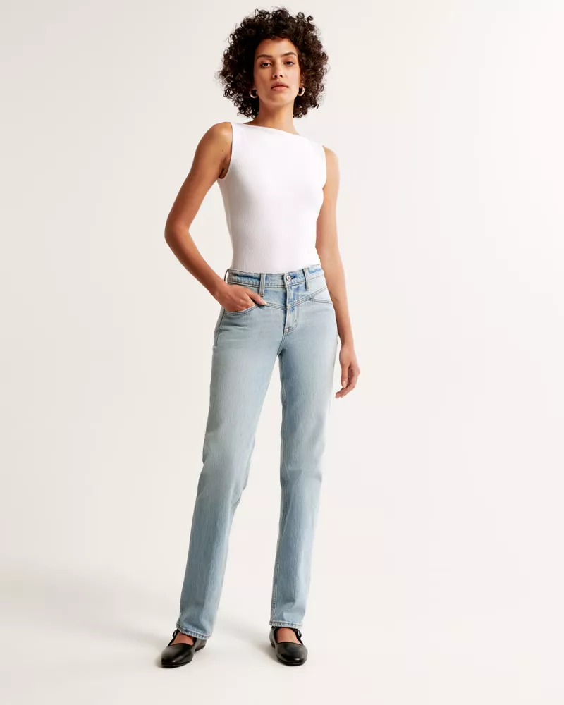 Women's Mid Rise 90s Straight Jean