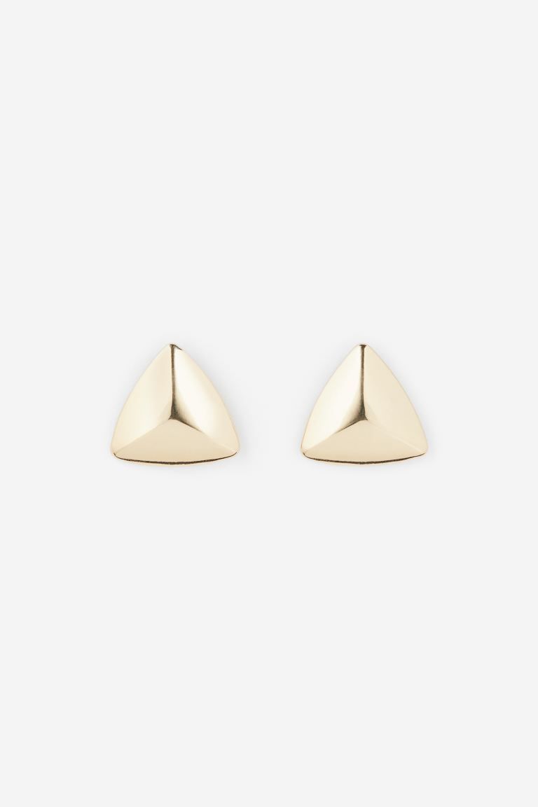 Triangular stud earrings - Gold-coloured - Ladies | H&M US | H&M (US)