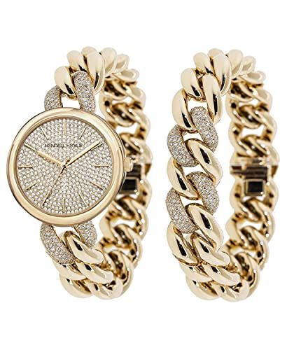 Kendall + Kylie Ladies Quartz Movement Chain Link Watch and Bracelet Set | Amazon (US)