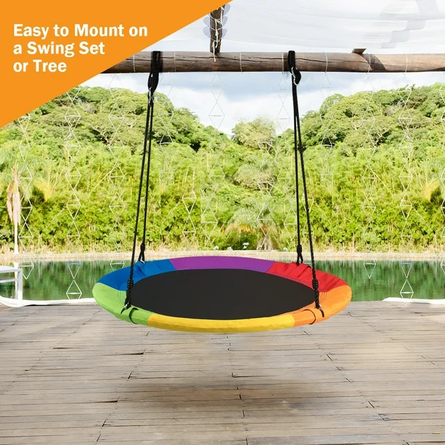 Goplus 40'' Flying Saucer Tree Swing Indoor Outdoor Play Set Swing for Kids colorful | Walmart (US)
