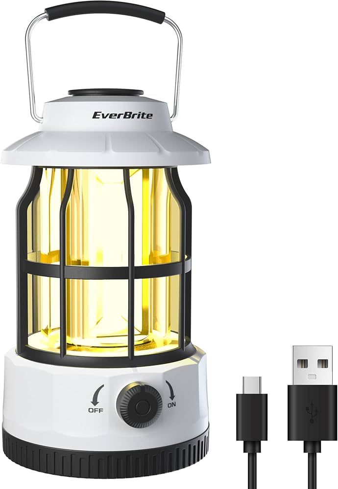 EverBrite LED Camping Lantern, USB C Rechargeable Lantern with Stepless Dimming, Vintage Portable Ca | Amazon (US)