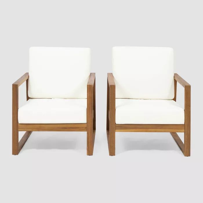 Belgian 2pk Acacia Wood Club Chair - Christopher Knight Home | Target