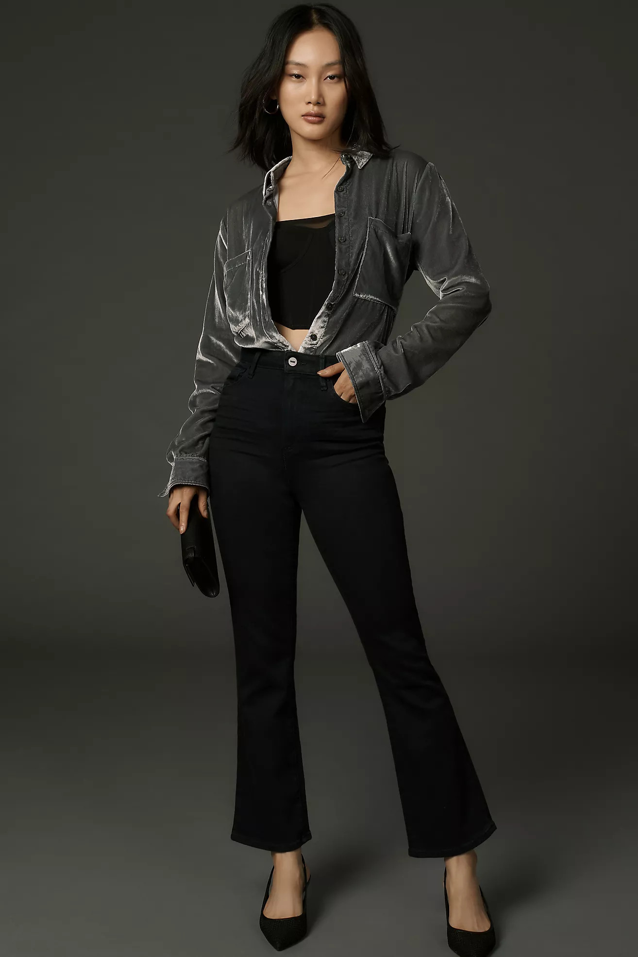 Paige The Claudine High-Rise Crop Flare Jeans | Anthropologie (US)