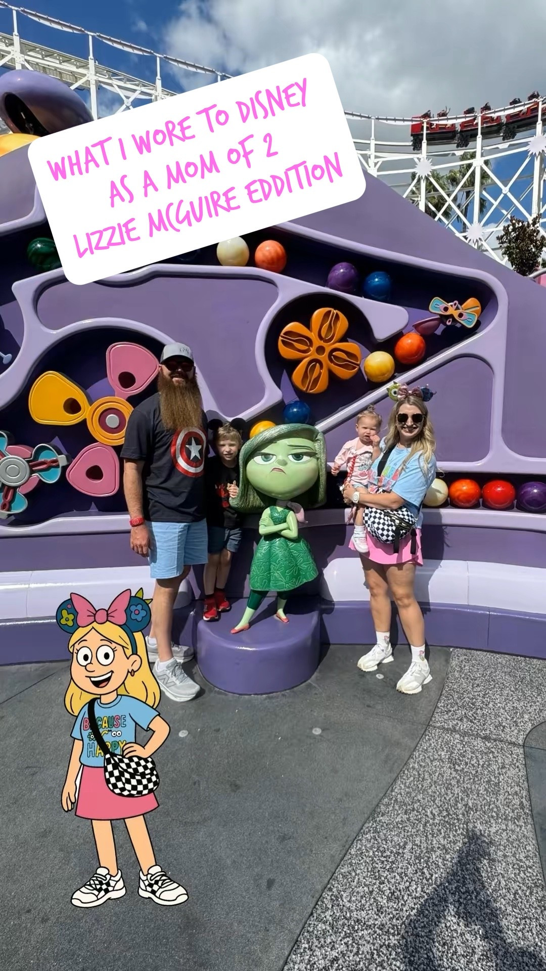 What I wore to Disneyland Lizzie McGuire edition! #disney #disneymomoutfit #disneymom #disneystyle #disneyoutfit 