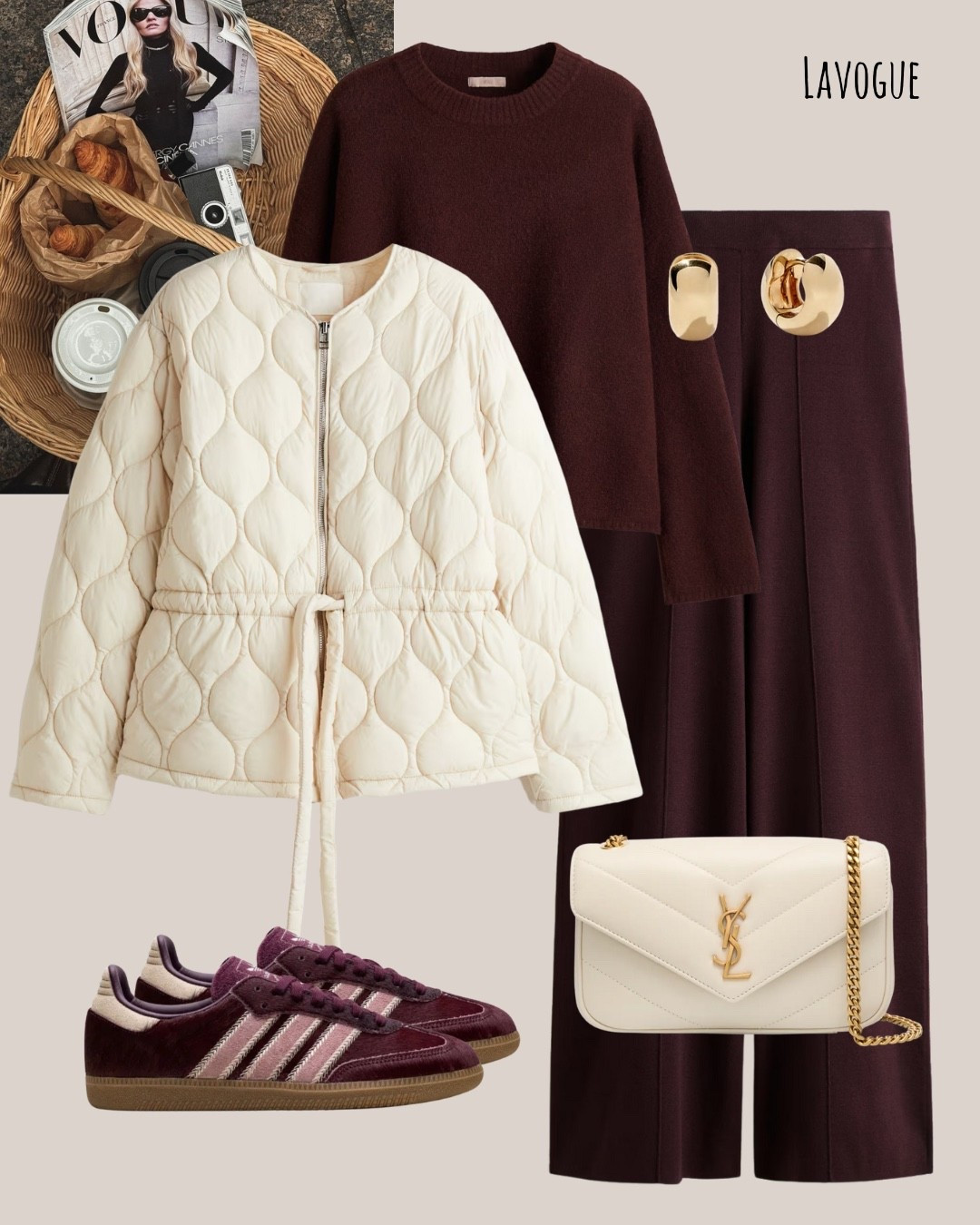 Cream quilted jacket + burgundy knit lounge set = lounge but make it chic. Finished with a cream YSL quilted bag and matching burgundy Adidas for that sporty-luxe vibe. Perfect for coffee runs or weekend errands in style!


#LTKFallStyle #OOTD #CozyChic #LoungeLooks #BurgundyAndCream #EffortlessStyle #SneakerStyle

#LTKHoliday #LTKFindsUnder100 #LTKSeasonal