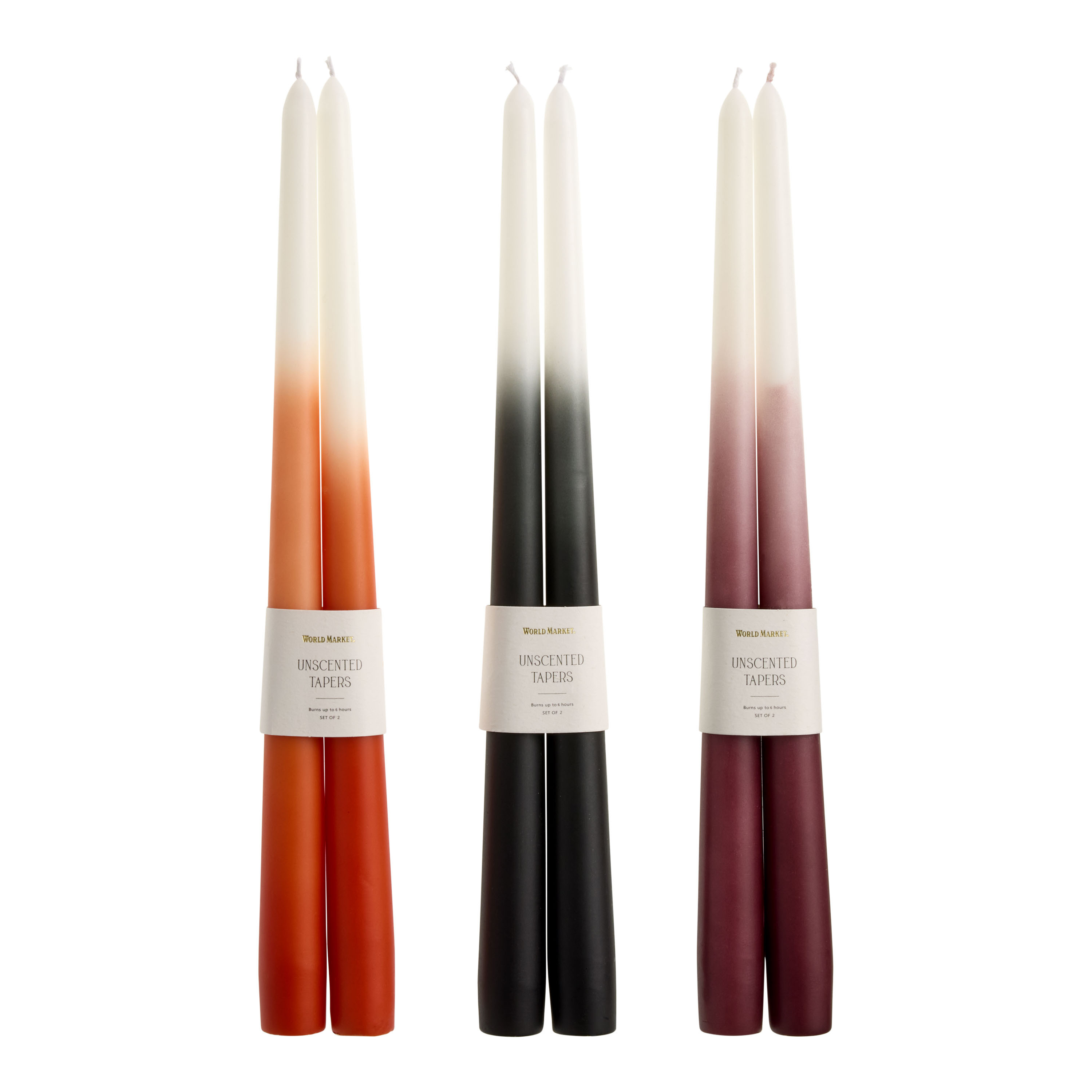 2 Pack Ombre Taper Candles Set of 3 | World Market