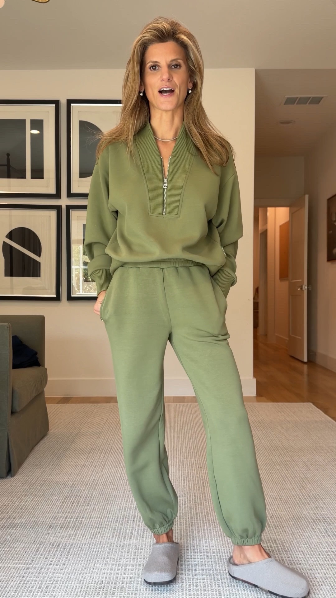 3 new  @varley sets perfect for fall!  am wearing XXS (25” length)  in all of the pants and XS in all of the tops! #inVarley #ad