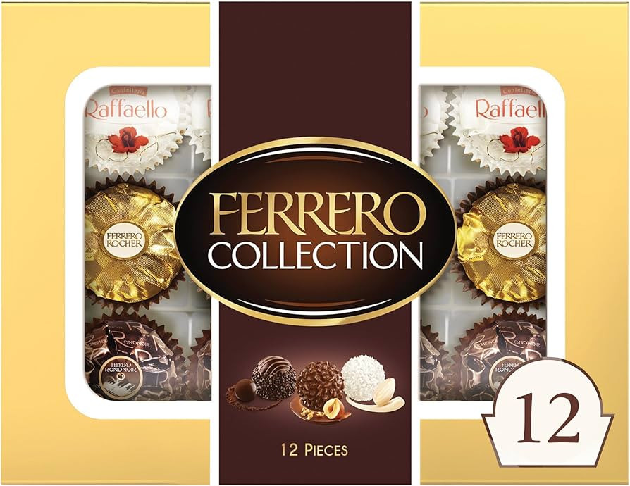 Ferrero Collection, 12 Count, Premium Gourmet Assorted Hazelnut Milk Chocolate, Dark Chocolate an... | Amazon (US)