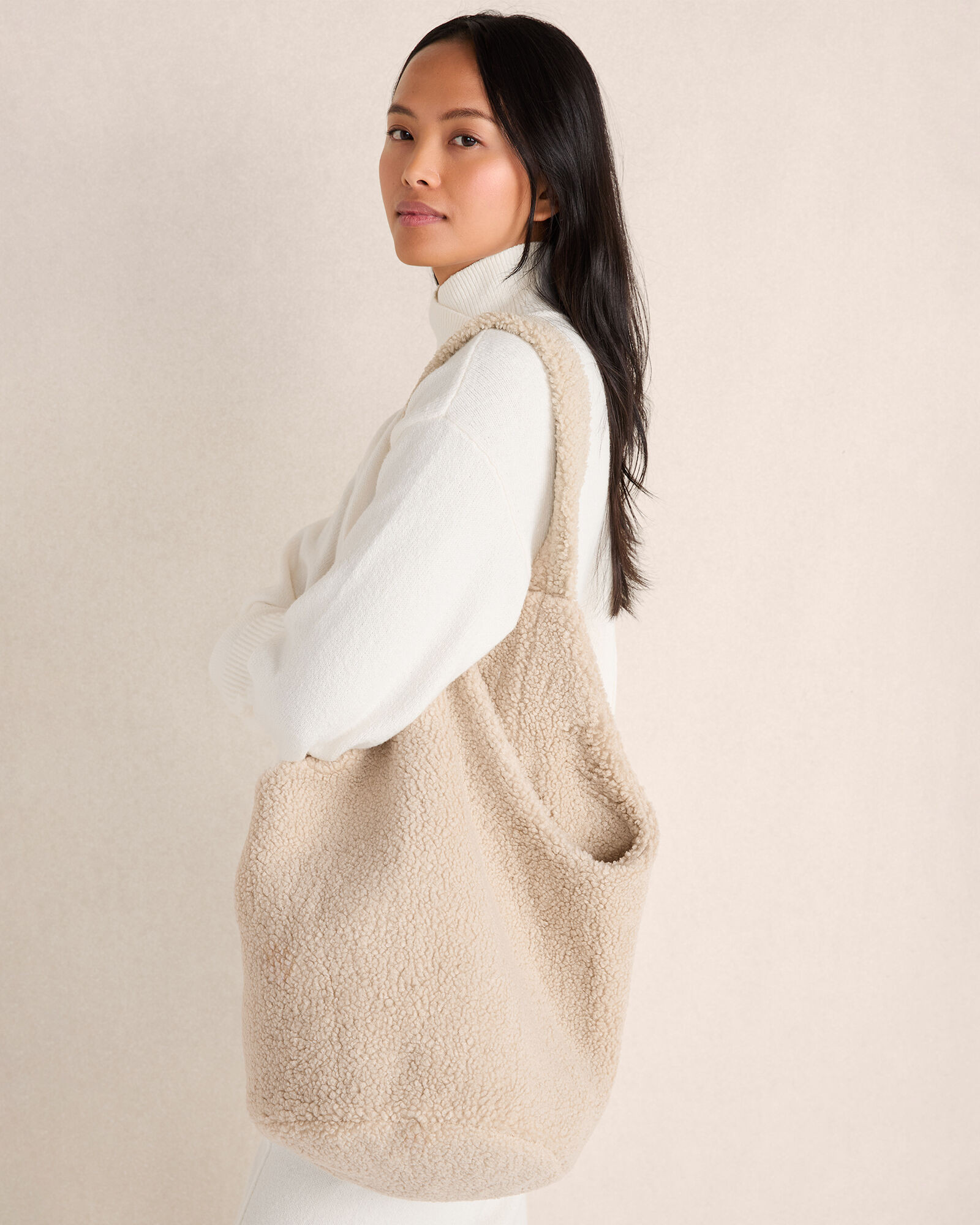 Curly Sherpa Bucket Tote | Talbots