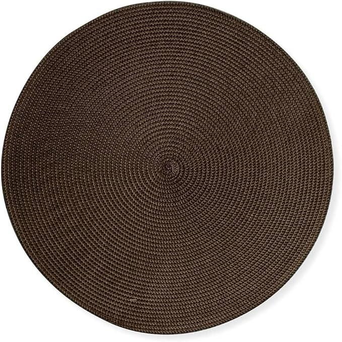 tag 15 in. Round Handwoven Placemats Set of 4 in Chocolate Brown Color Dinner Table Round Place M... | Amazon (US)
