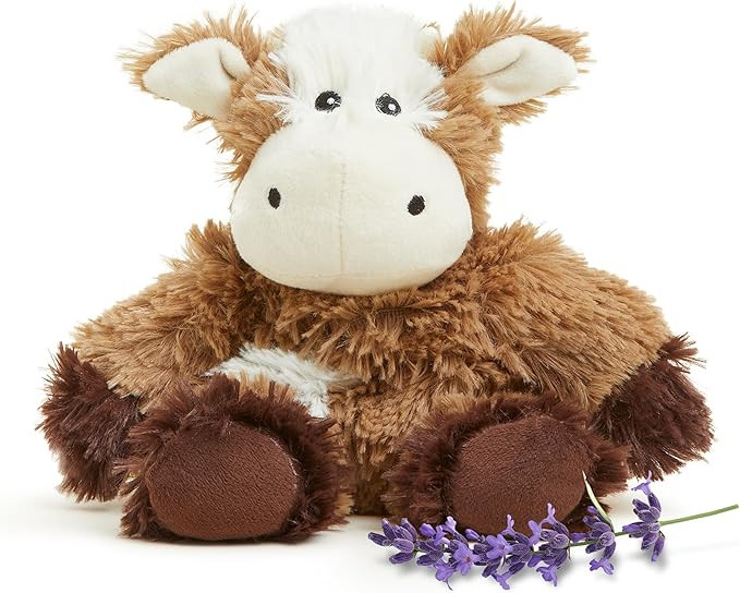 warmies Junior Microwavable & Weighted Stuffed Animals, Cow - Heated Stuffed Animal Plushie for W... | Amazon (US)
