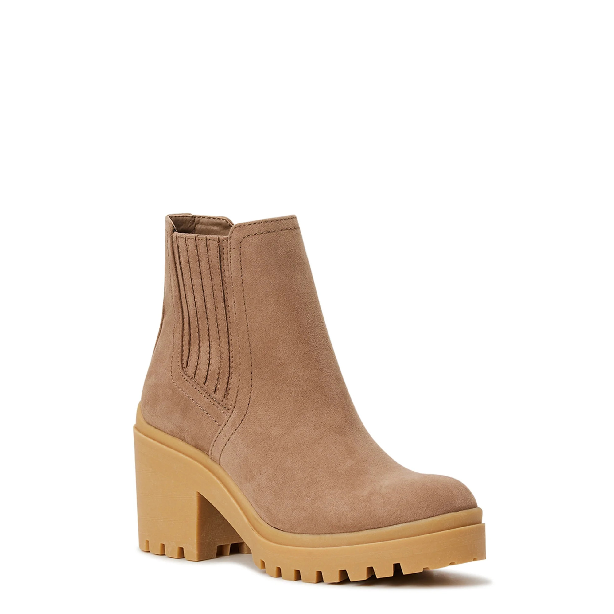 No Boundaries Women's Lug Sole Chelsea Boots - Walmart.com | Walmart (US)