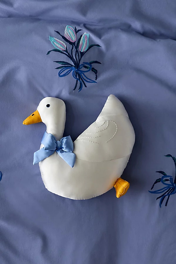 Goose Shaped Satin Throw Pillow | Urban Outfitters (US and RoW)