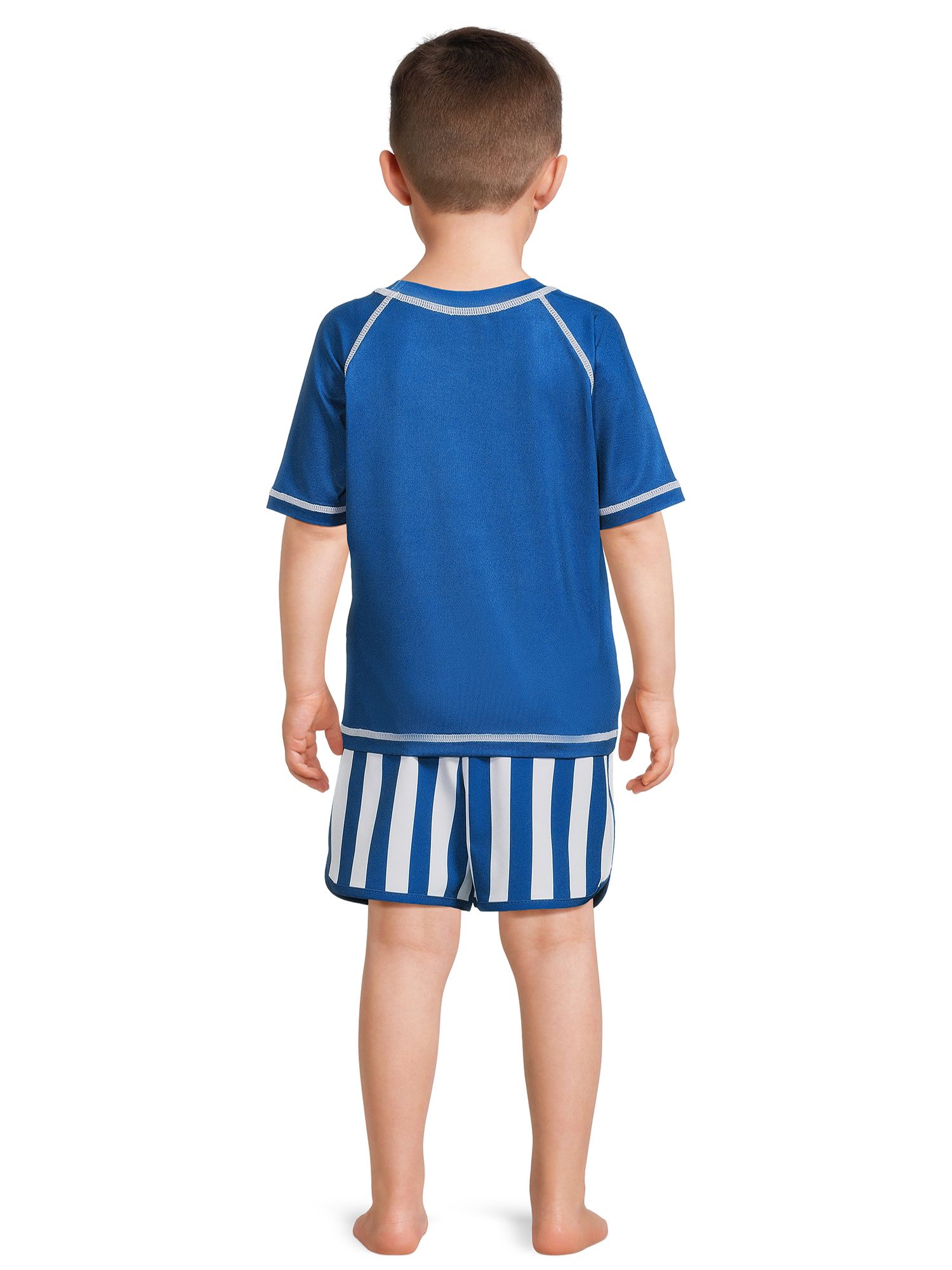Wonder Nation Toddler Boy Short Sleeve Rash Guard Swim Set, Sizes 12M-5T | Walmart (US)