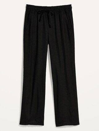 High-Waisted Wide-Leg Linen-Blend Pants for Women | Old Navy (US)