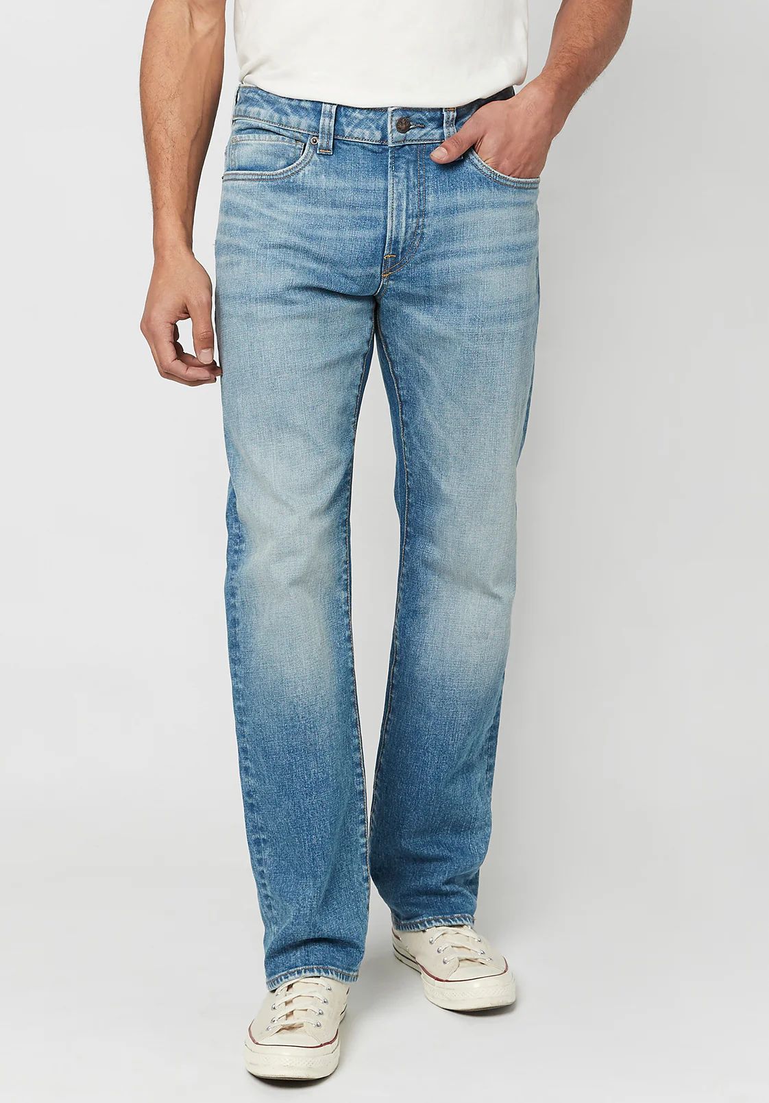 Relaxed Straight Driven Sanded Blue Jeans - BM22750 | Buffalo David Bitton