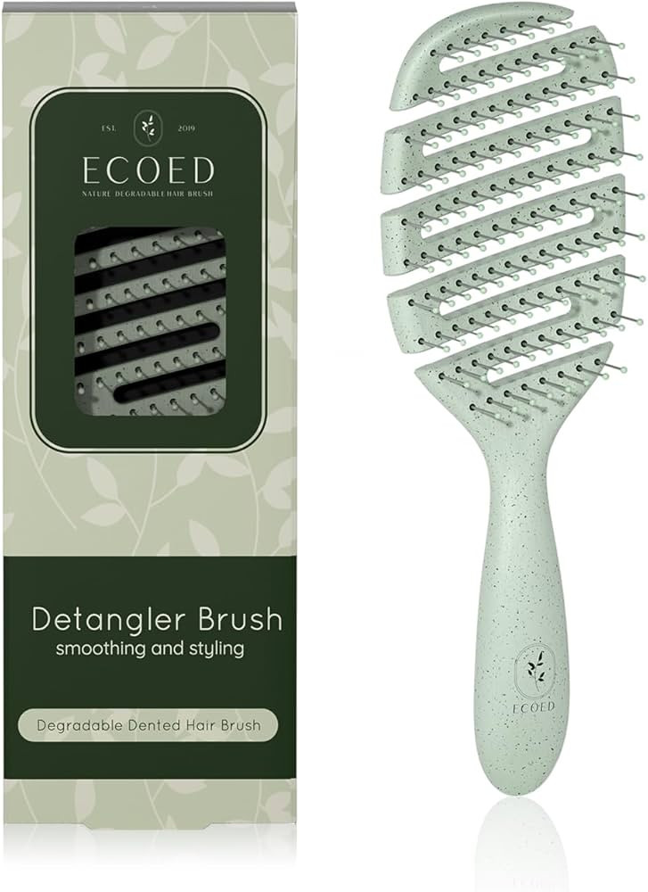 Detangler Hairbrush, Soft Bristle Detangling Brush for Straight, Wavy, Curly and Fine Hair, Dry a... | Amazon (US)