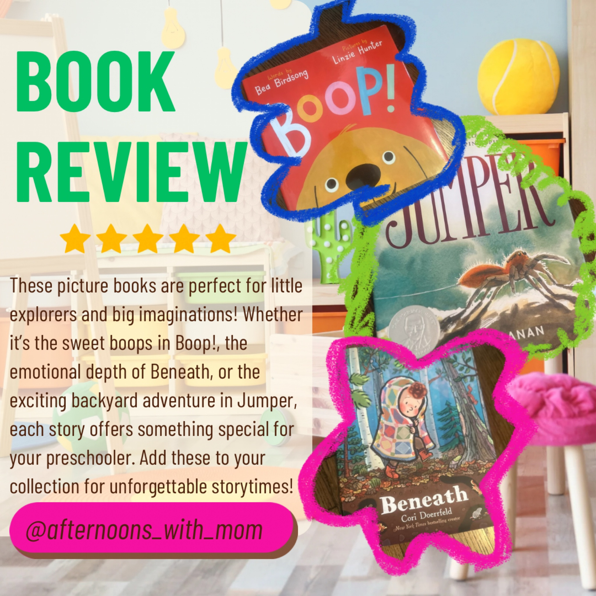 Looking for engaging, heartwarming reads for your little one? These three picture books—Boop!, Beneath, and Jumper—are must-haves for preschoolers! From playful nose taps to emotional depth and exciting backyard adventures, each book offers a unique experience that will captivate your child’s imagination and teach valuable lessons. Grab them now and create magical storytimes!
#BookRecommendations #KidsBooks #PreschoolReads #StorytimeMagic #ChildrensLiterature #ReadingWithKids 

#LTKFamily #LTKFindsUnder50 #LTKKids #LTKFamily