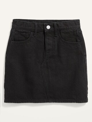 High-Waisted Button-Fly Black-Wash Jean Skirt for Girls | Old Navy (US)