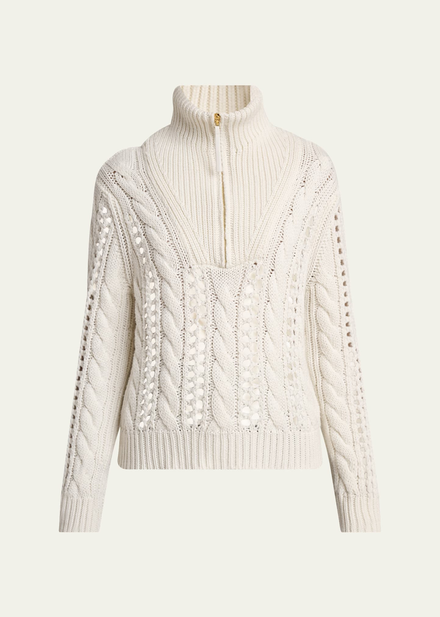 Gabriela Hearst Idris Cashmere Knit Mock Funnel-Neck Sweater | Bergdorf Goodman