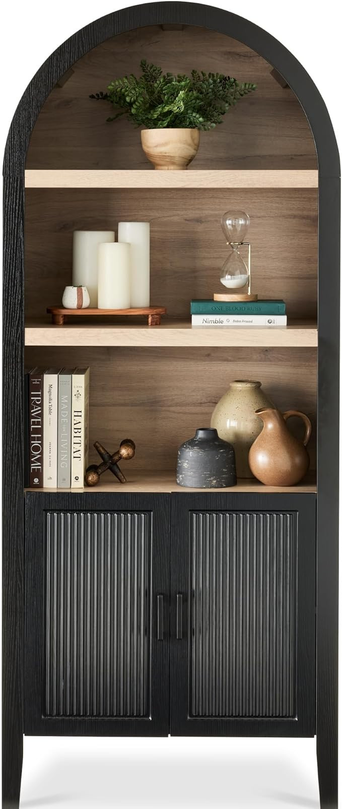 Best Choice Products 72in Tall Arched Pantry Cabinet w/Doors, 5-Tier Bookshelf, Armoire, Hutch, B... | Amazon (US)