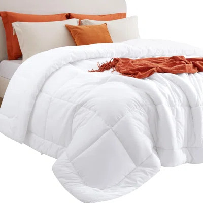 Comforters King Size -Duvet Insert White Lightweight Comforter Quilted All Season Duvet With Tabs - Machine Washable(White,King 90X102 Inches) | Wayfair North America