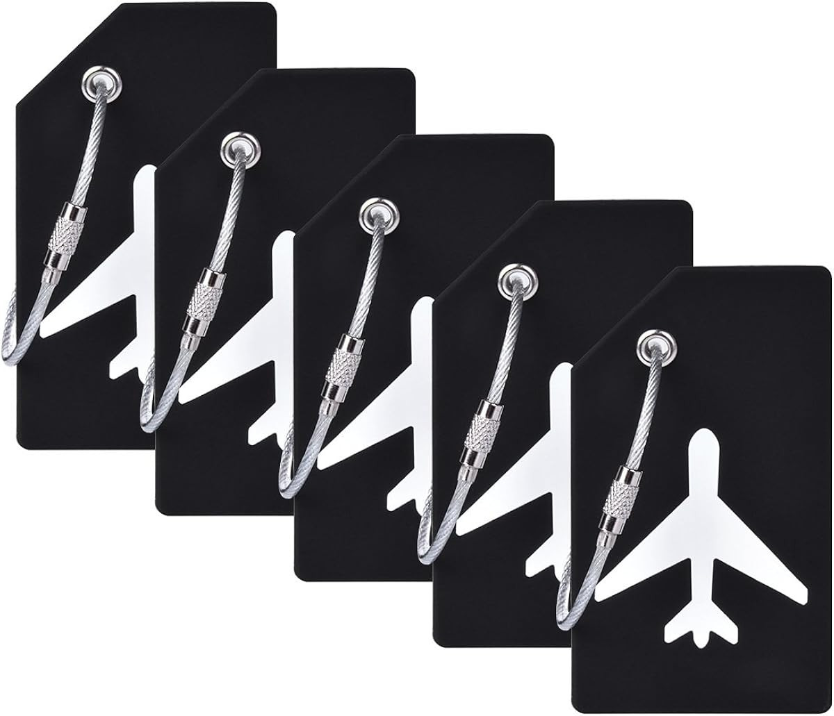 5Pack Silicone Luggage Tag with Name ID Card Perfect to Quickly Spot Luggage Suitcase by Ovener | Amazon (US)