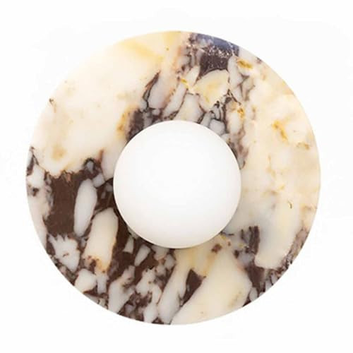 YMDHFS Natural Alabaster Wall Sconce White Marble Sconce with Glass Globe Mid Century Marble Stone Wall Mount Lamp Hardwired for Living Room Dining Room Stairs Bedroom Cafe Hallway | Amazon (US)