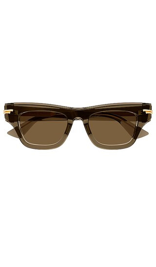Original Rectangular Sunglasses in Shiny Transparent Brown | Revolve Clothing (Global)