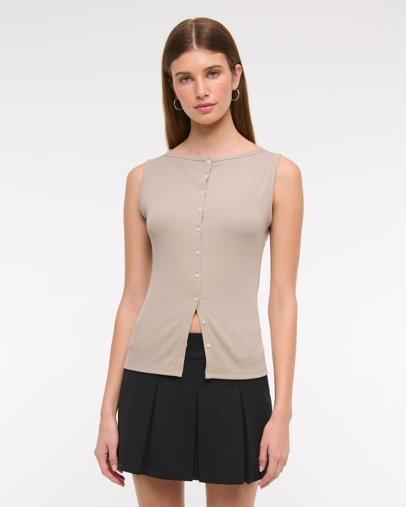 Slash Button-Through Top | Abercrombie & Fitch (US)