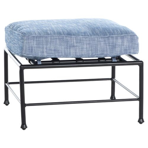 Frances Ottoman, Linen Indigo | One Kings Lane