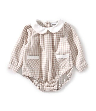 Baby Boys Long Sleeve Check Bubble Romper | Dillard's
