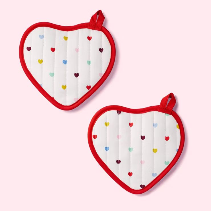 2pc Cotton Multi-Heart Oven Mitt and Pot Holder - Spritz™ | Target