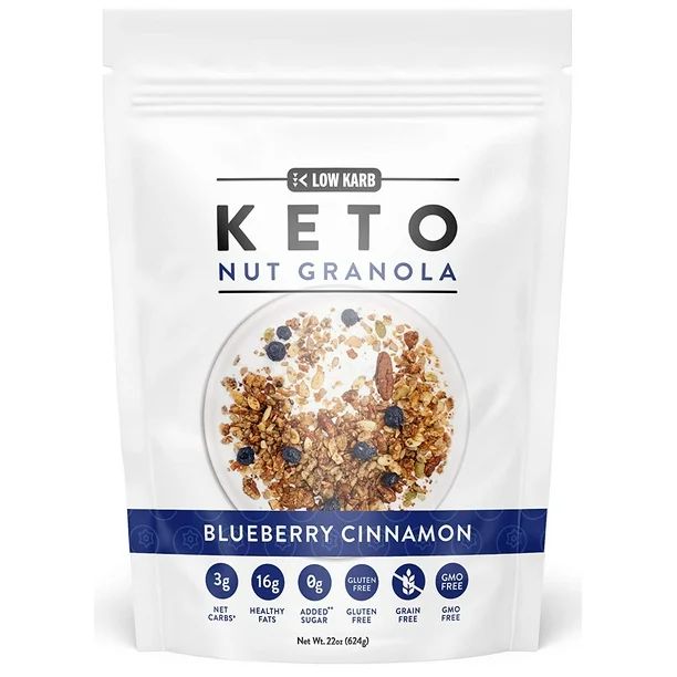 Low Karb Keto Blueberry Nut Granola Healthy Breakfast Cereal, 22 Ounce - Walmart.com | Walmart (US)