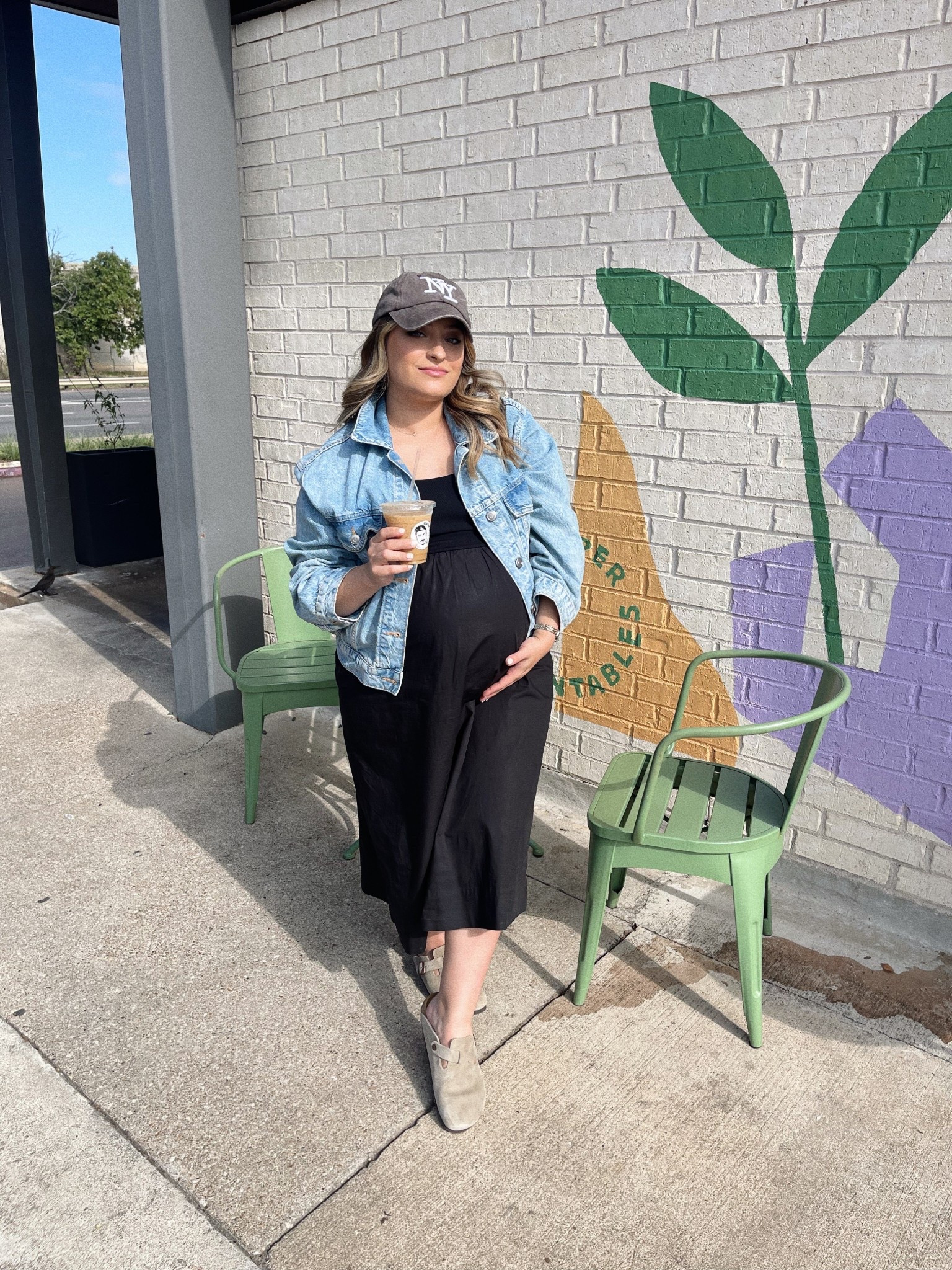 The most perfect bump-friendly dress that’s also versatile for Summer/Fall!🖤 I’m obsessed with today’s dress styling featuring an NY hat, clogs, and an oversized denim jacket. So comfy!

#LTKBump #LTKCyberWeek #LTKmomlife
