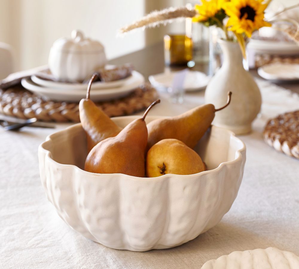 Pumpkin Stoneware Serving Bowl | Pottery Barn (US)