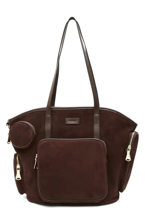 AIMEE The Skipper Cargo Leather Tote in Fudge Suede at Nordstrom | Nordstrom