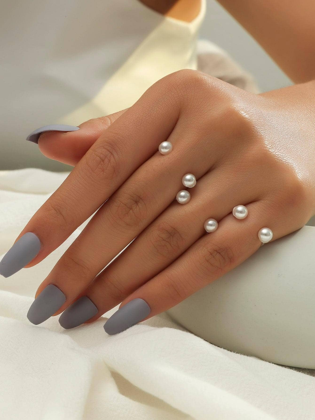 3pcs/Set Faux Pearl Decor Ring | SHEIN