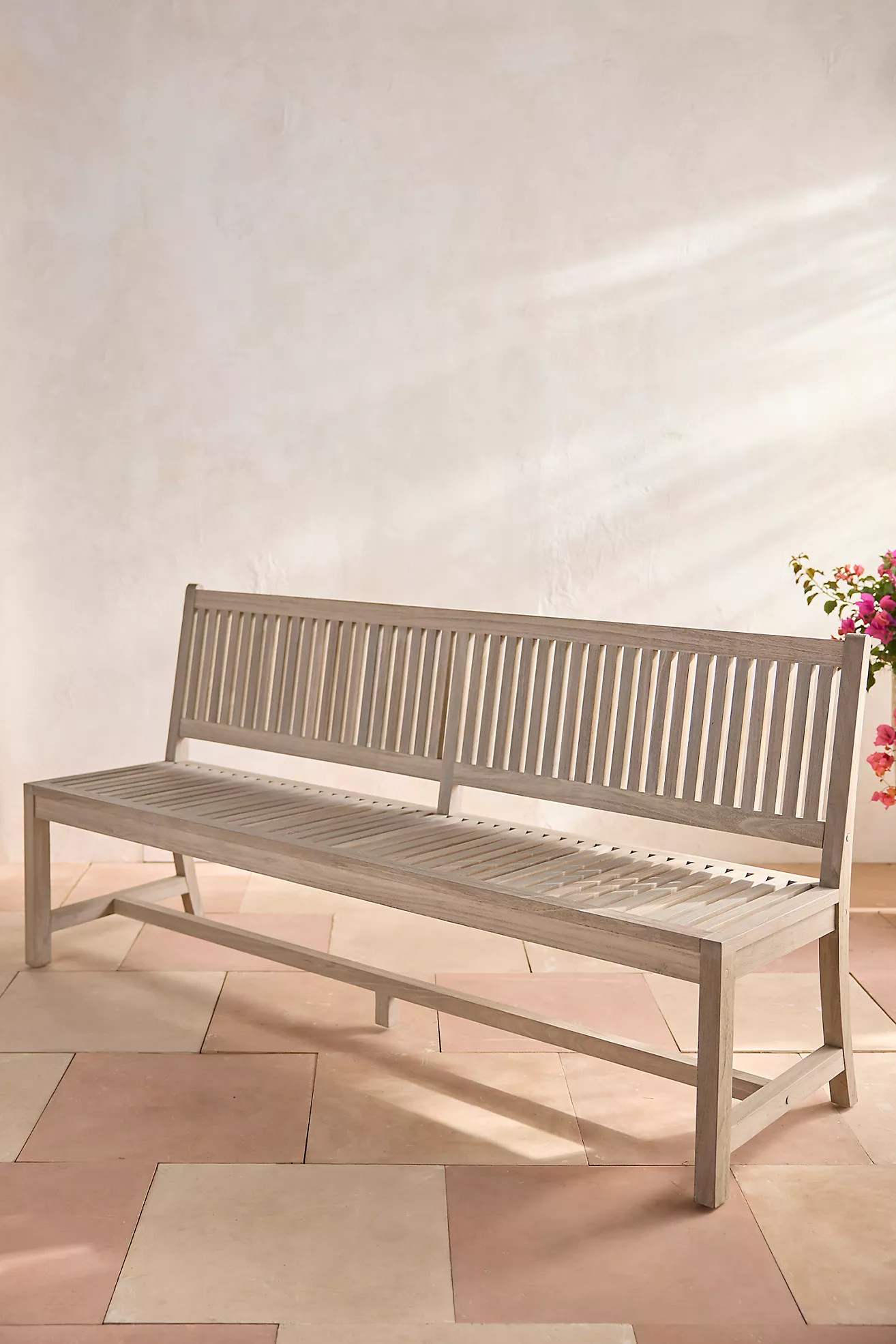 Classic Teak Garden Three Seat Armless Bench | Anthropologie (US)