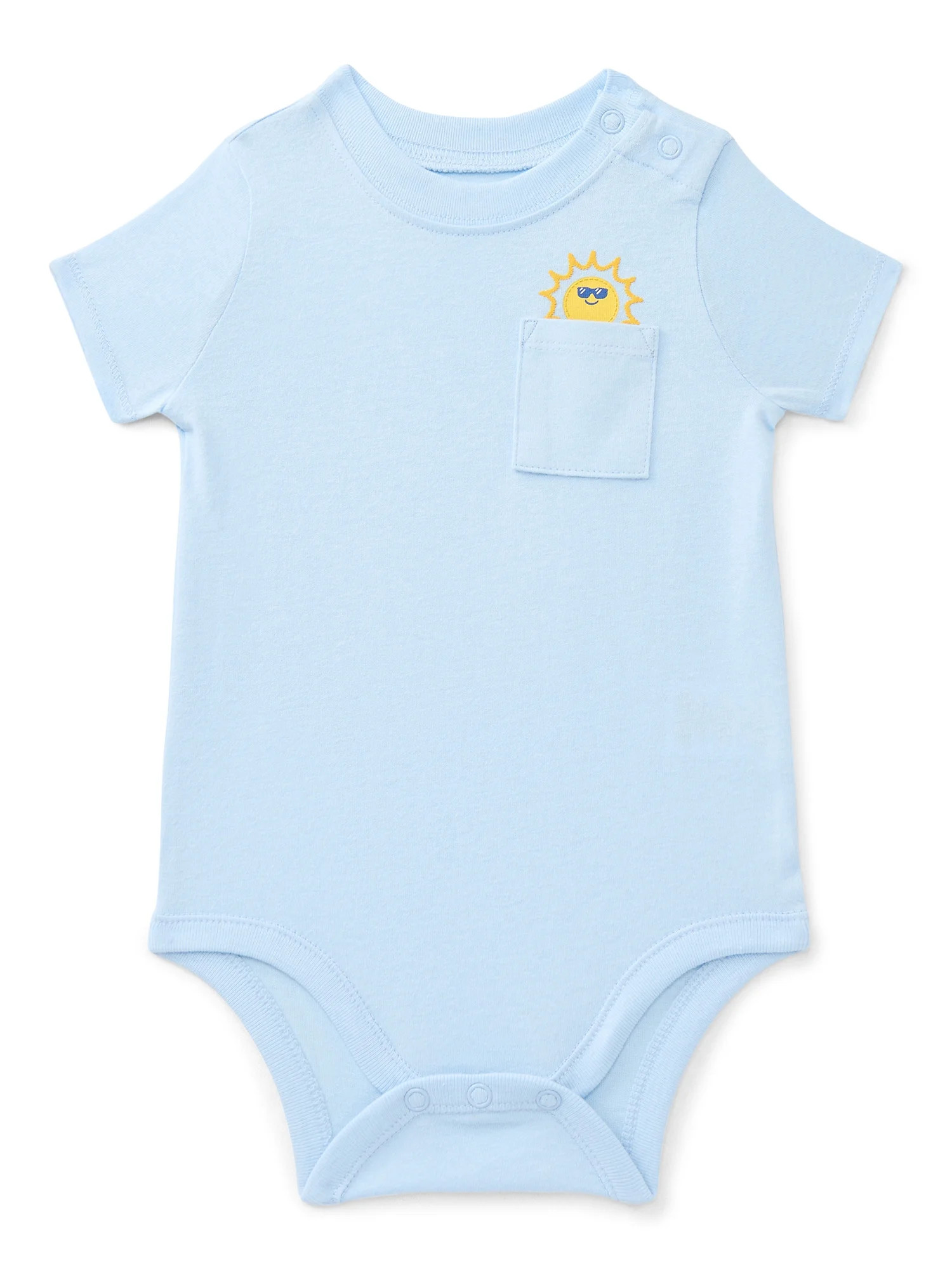 Wonder Nation Baby Boys Pocket Bodysuit with Short Sleeves, Sizes 0M-24M | Walmart (US)